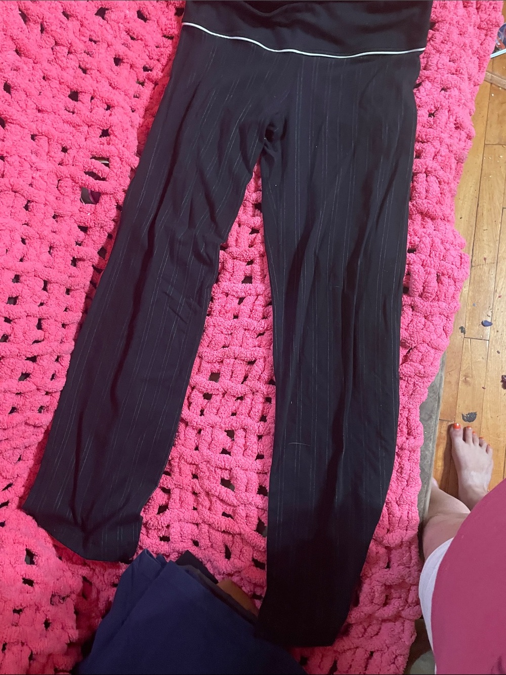 lululemon athletica Black Pinstripe Wide-Leg Leggings